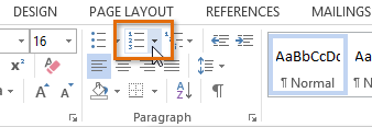 Screenshot of Word 2013