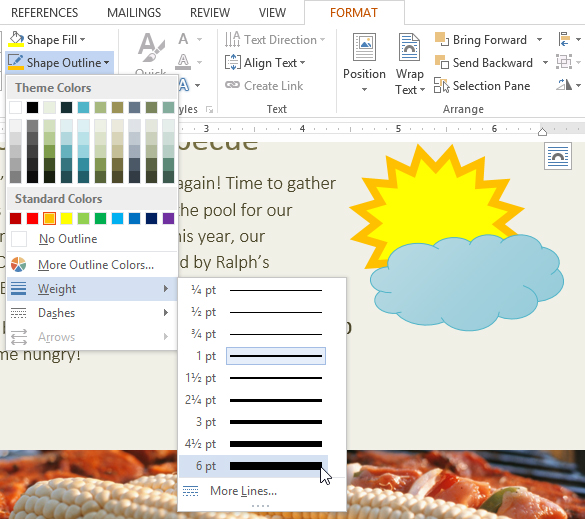 Screenshot of Word 2013