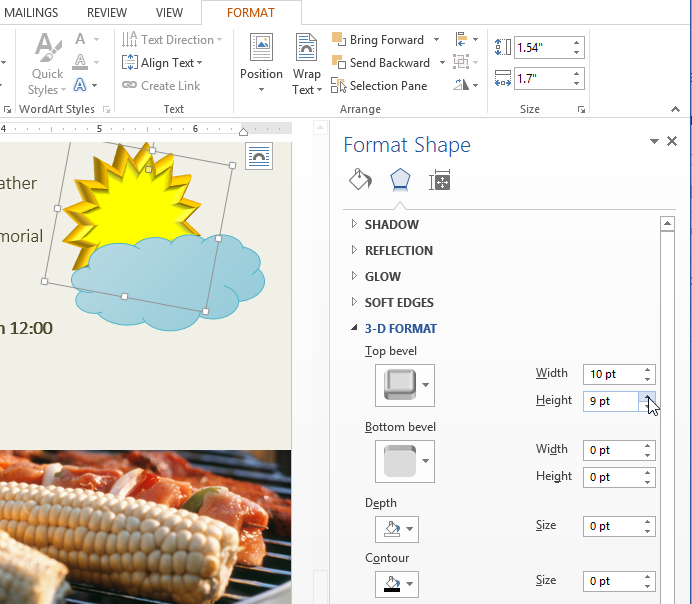 Screenshot of Word 2013