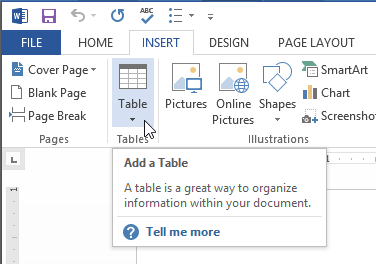 Screenshot of Word 2013