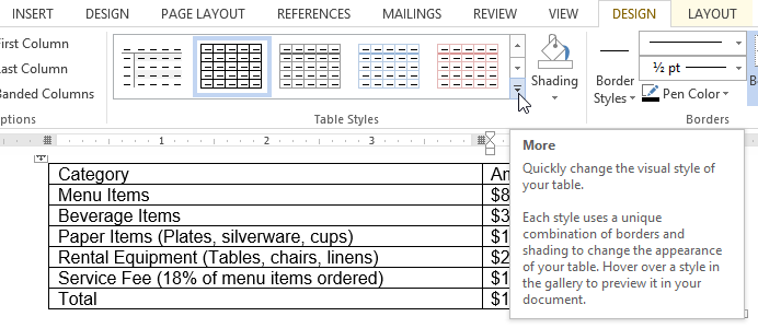 Screenshot of Word 2013