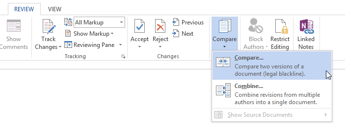 Screenshot of Word 2013