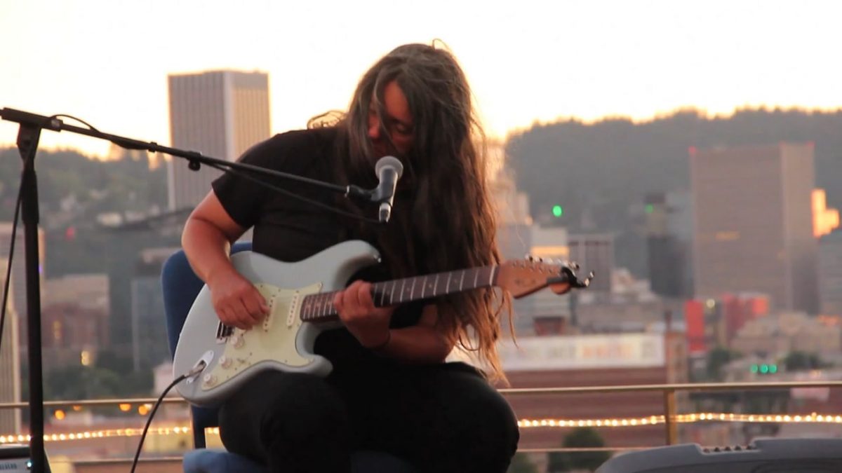 Marisa Anderson performs "Chimes" at the Into the Light album release show in Portland, OR. Photo by Jody Darby CC BY NC