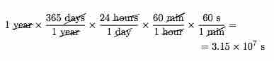 Converting 1 year into seconds using the Factor-Label Method