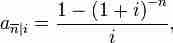 Annuity formula