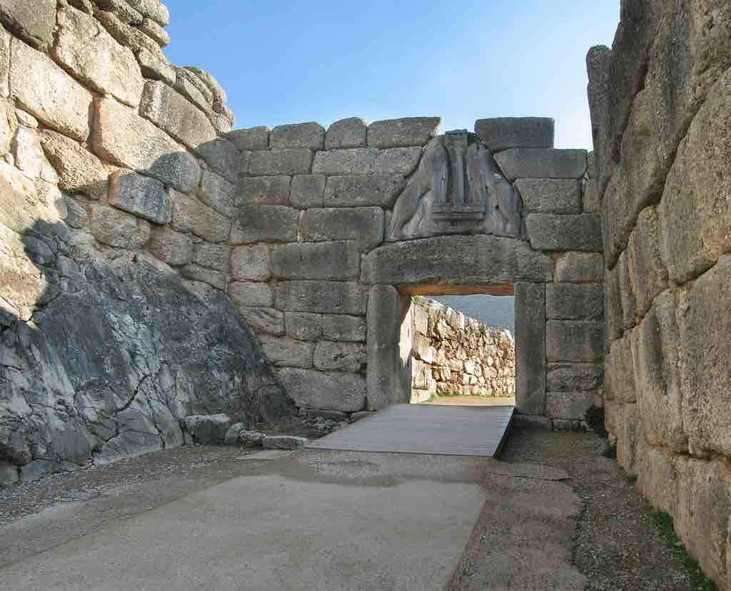 Lion Gate. Limestone. C. 1300-1250 BCE. Mycenae, Greece.