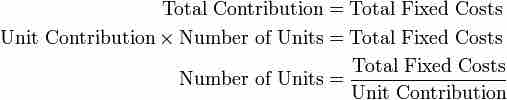 Break-Even Analysis Using Contribution Margin