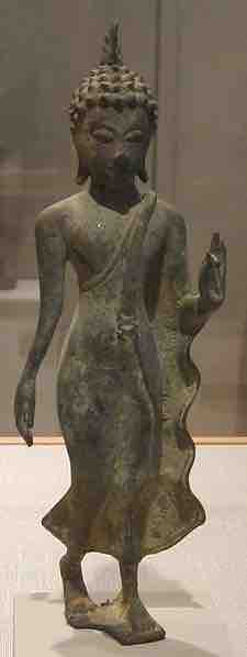 Bronze Walking Buddha, Thailand, Sukhothai Kingdom, 15th Century