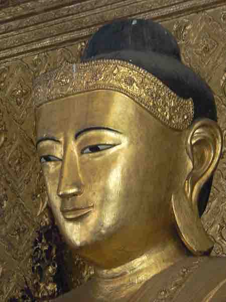 Mandalay-style Buddha statue, Shwedagon pagoda, Yangon, Myammar