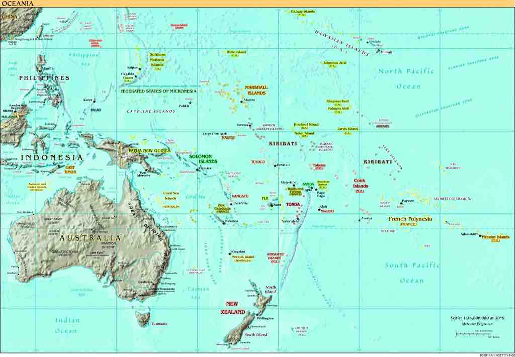 Map of Oceania