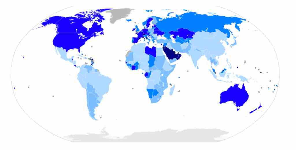 Country Immigrant Populations in 2005