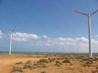 Wind turbines in Columbia