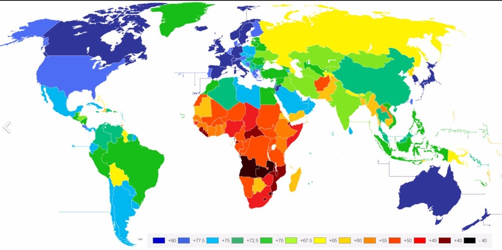 Worldwide Life Expectancy by Country