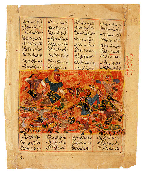 Rustam Kills the Turanian Hero Alkus with his Lance