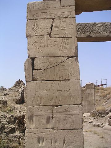 Relief of Psamtik III at a chapel in Karnak