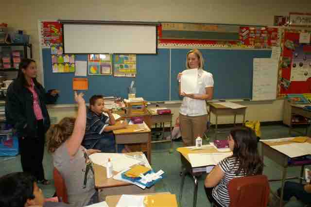 Students with teacher