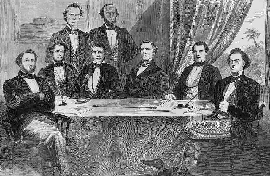 Illustration of Confederate cabinet, <em>Harper's Weekly,</em> 1861