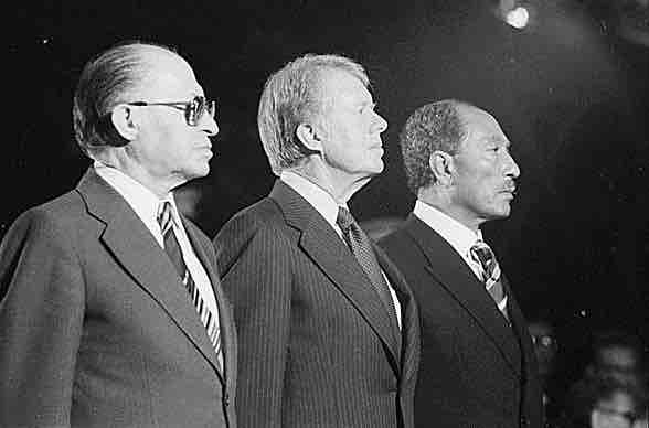 Begin, Carter, and Sadat at Camp David (1978), photo by 
Bill Fitz-Patrick.