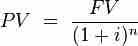 Present Value Single Payment