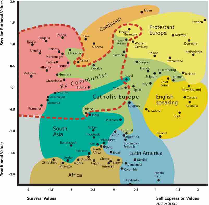 Cultural map of the world