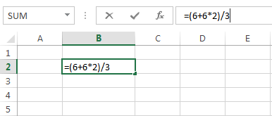 Image shows a segment of an Excel worksheet with a formula in cell B2