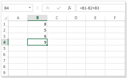 Image shows the formula from above with the output in cell B4. Since the formula was changed, so has the output.