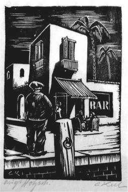 Carl Eugene Keel, 'Bar', 2006. Woodcut print on paper