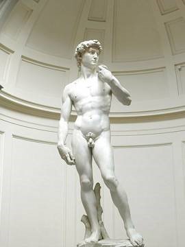 Michelangelo, 'David', 1501, marble, 17’ high. Galleria dell’Accademia, Florence