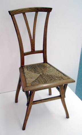 Henry van de Velde, Chair, 1895. Wood, woven fiber