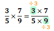 Divide 3 and 9 with the common factor 3