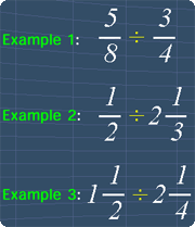 dividing fractions examples