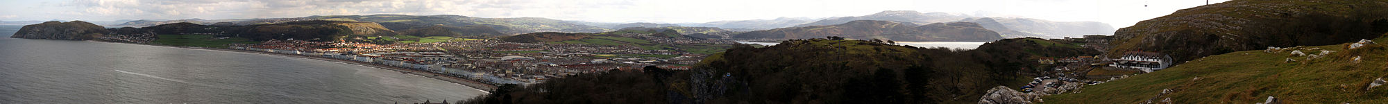 Panorama of Llandudno bay from the Orme