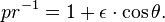 \ pr^{-1 }  = 1+  \epsilon\cdot\cos\theta . 