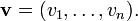 \mathbf{v} = (v_1,\ldots,v_n).