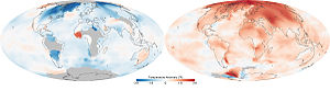 Temperatures in most parts of the world were warmer in the 1980s compared to the 1880s