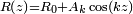 \scriptstyle R\left( z \right) = R_0 + A_k \cos \left( kz \right)