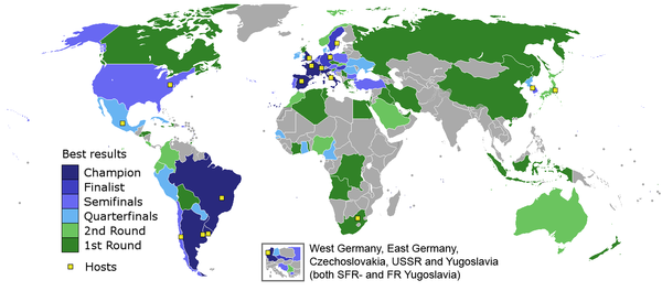 Map of countries' best results