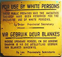 Apartheid sign