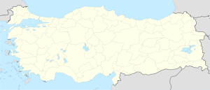 Turkey, with Istanbul pinpointed at the northwest along a thin strip of land bounded by water