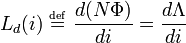 L_d(i)\ \overset{\underset{\mathrm{def}}{}}{=} \ \frac{d(N\Phi)}{di} = \frac{d\Lambda}{di}