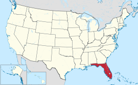 Map of the United States with Florida highlighted