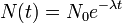 N(t) = N_0 e^{-\lambda t}