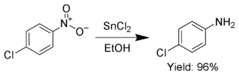 Aromatic nitro group reduction using SnCl2